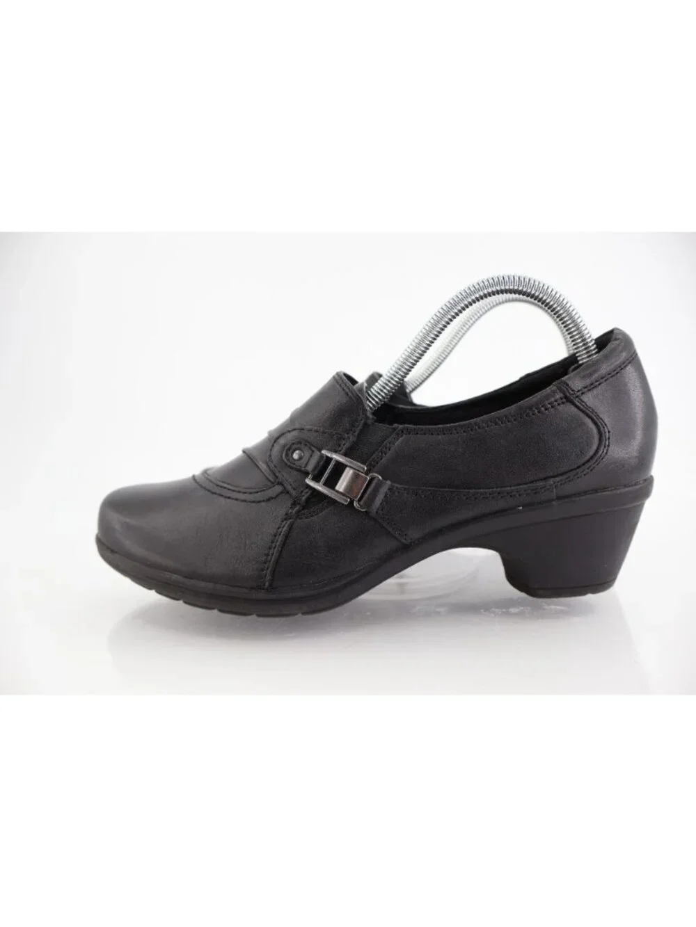 Earth Origins Roxanne Women's Size 10 Black Leather Slip on Pumps Clogs Bootie